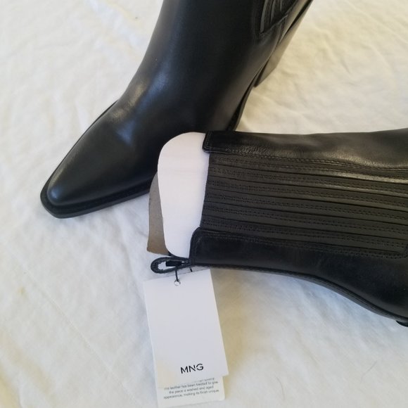 Mango Western Leather Ankle Boots - Picture 5 of 6